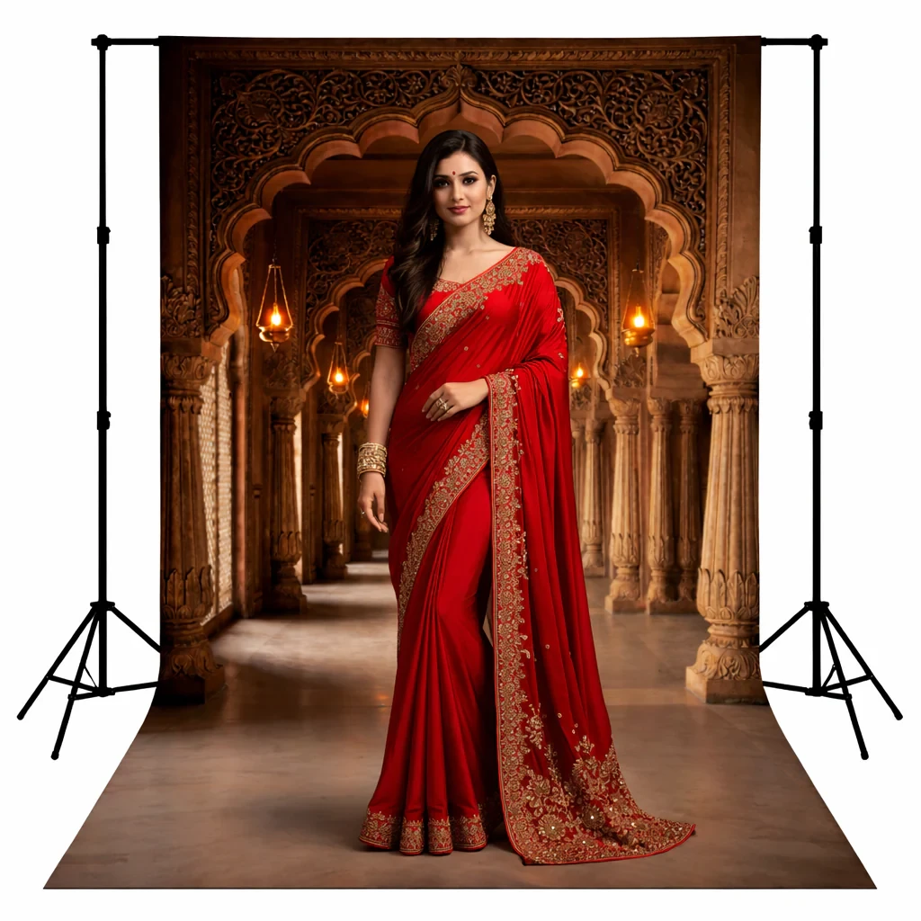 Grand Royal Palace Corridor Portrait Backdrop Hover
