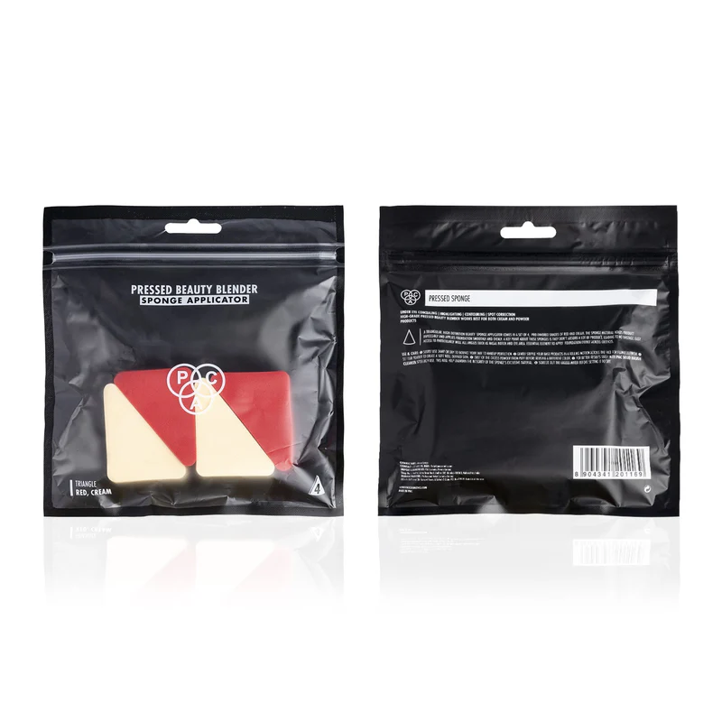 PAC Pressed Sponge (Triangle) (Red, Cream) (4 Pcs)