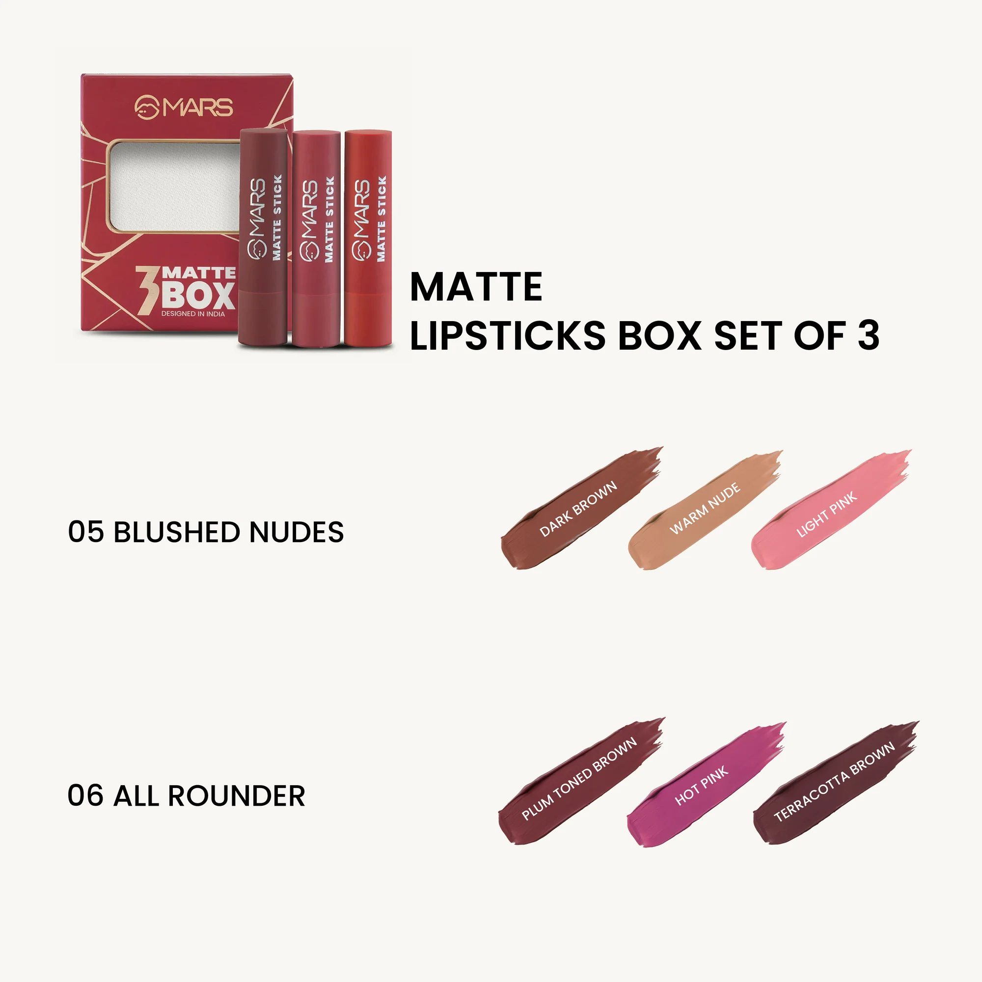 MARS Matte Lipsticks Box | Set of 3