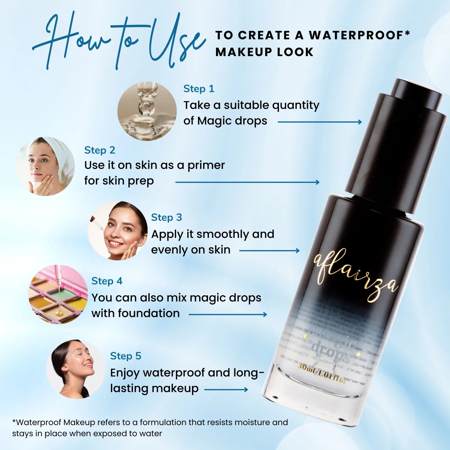 Magic Drops | Waterproof & Sweat-Resistant Makeup Serum | Feather-Light, Long-Lasting Formula with Hydro-Shield Technology | Locks Makeup, Nourishes Skin | For All Skin Types*
