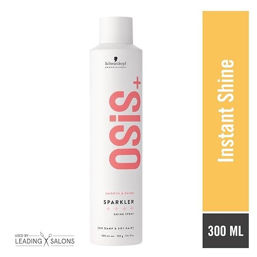 Schwarzkopf Professional OSiS+ Sparkler Shine Spray | Instant Shine & Lightweight Conditioning Spray for Men & Women | Anti-Frizz & Smooth Finish for All Hair Types - 300 ML