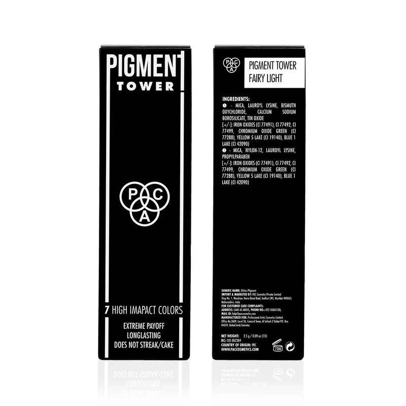 PAC Pigment Tower (7 in 1) (2.5 gm)  Loose eyeshadow powder  Net Weight : 2.5 g / 0.09 oz (7X)
