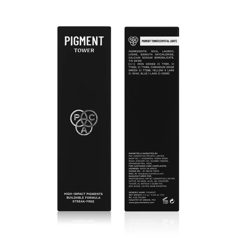PAC Pigment Tower (7 in 1) (2.5 gm)  Loose eyeshadow powder  Net Weight : 2.5 g / 0.09 oz (7X)