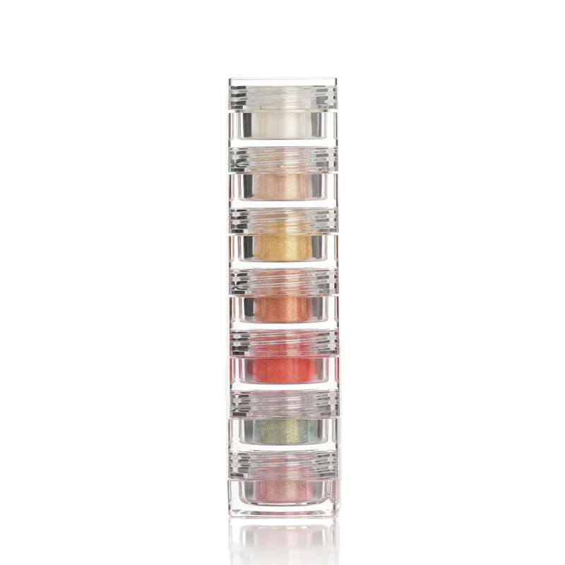 PAC Pigment Tower (7 in 1) (2.5 gm)  Loose eyeshadow powder  Net Weight : 2.5 g / 0.09 oz (7X) - Fairy Light